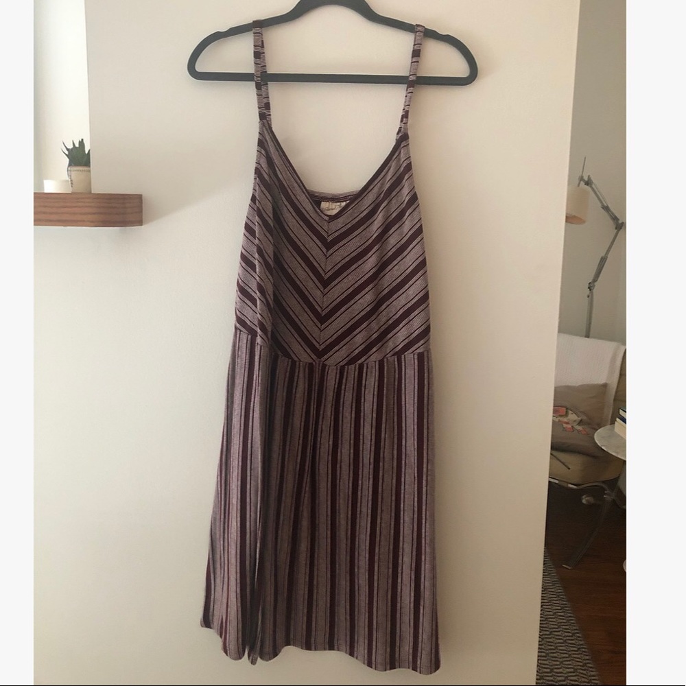 Maroon Striped Dress
